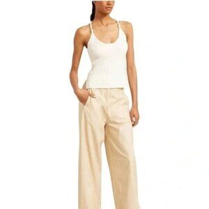 MODERN CITIZEN Tatum Wide Leg Wax Coated Cargo Pants Khaki Size XL NWT